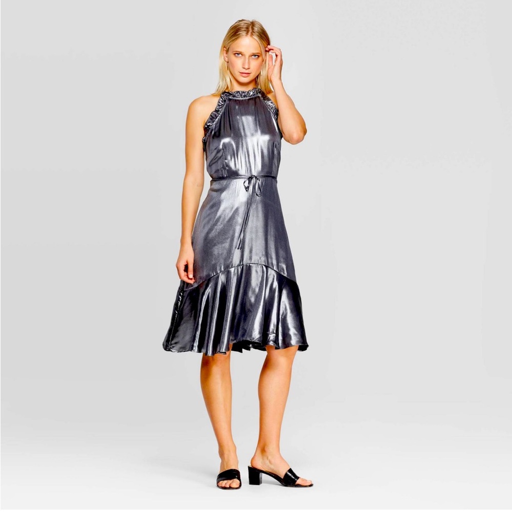 Cute Gunmetal Silver Who What Wear Dress